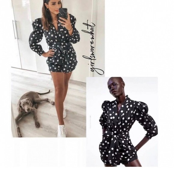 Zara jumpsuit polka dot short size S excellent condition - Picture 2 of 6